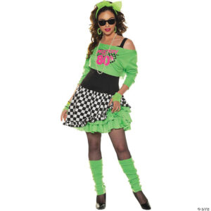 Totally Awesome Women's 80s Costume - Retro Dress & Rockin' Tee